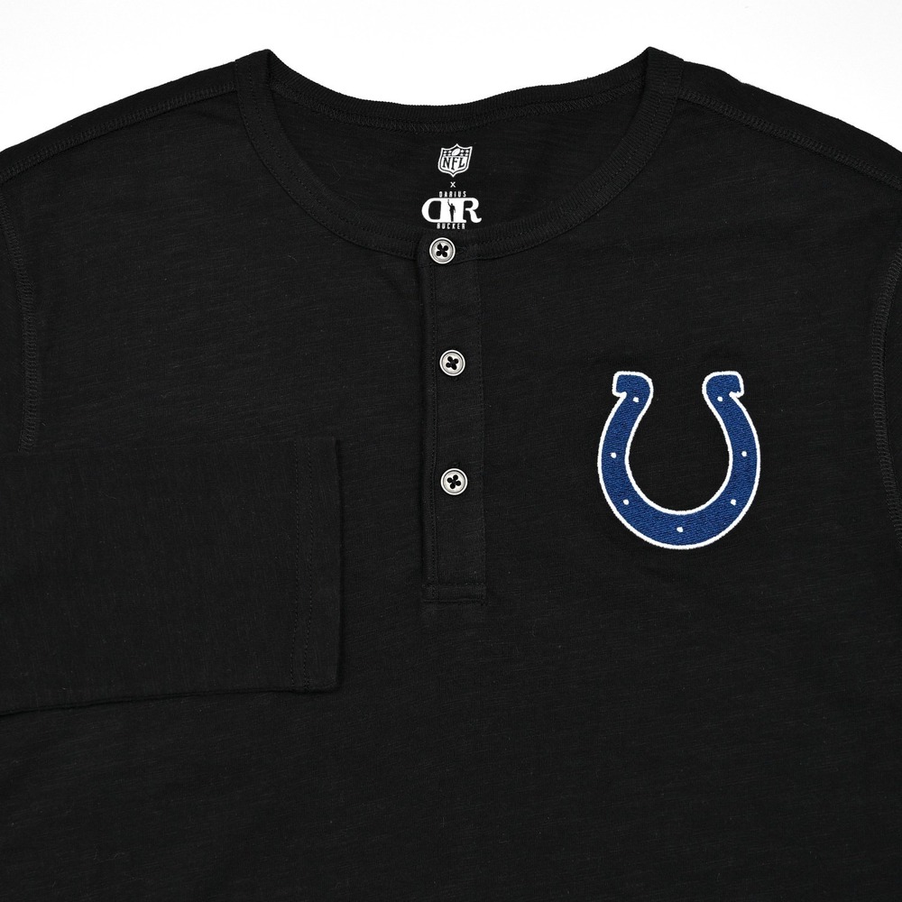 NFL Darius Rucker Indianapolis Colts Henley‎ Shirt Mens Small Black Long Sleeve